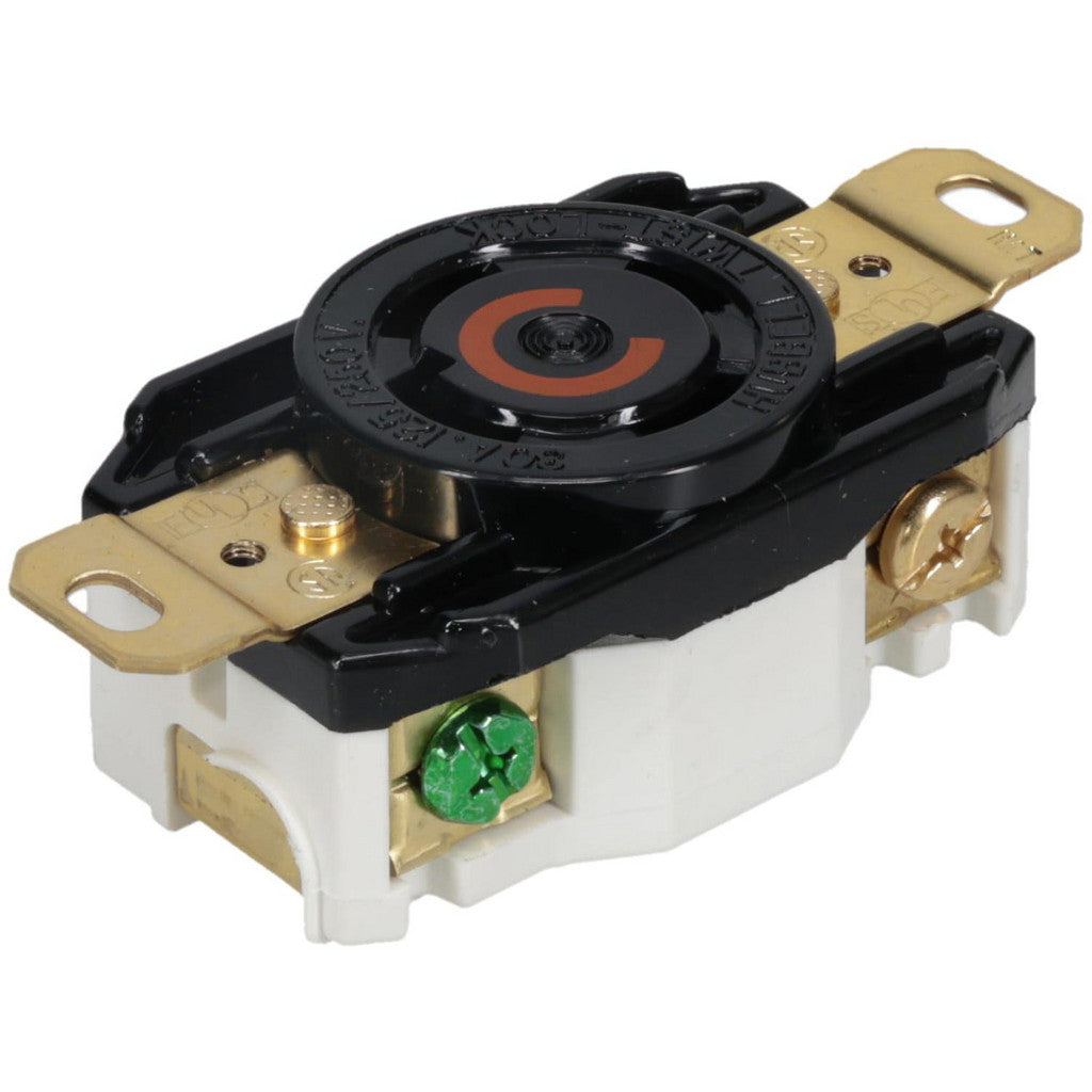 Hubbell Wiring Device-Kellems HBL2710 125/250 VAC, 30 Amp, L14-30R NEMA, Self Grounding Receptacle