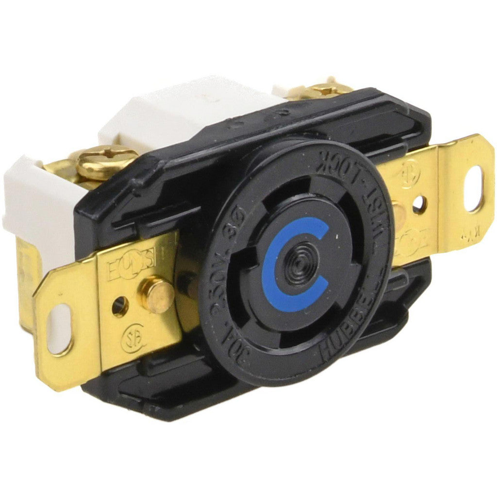 Hubbell Wiring Device-Kellems HBL2720 250 VAC, 30 Amp, L15-30R NEMA, Self Grounding Receptacle