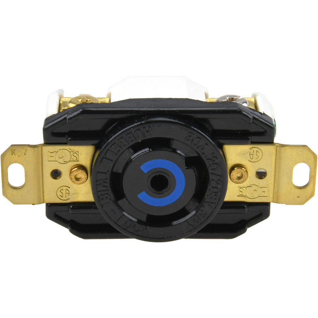 Hubbell Wiring Device-Kellems HBL2810 120/208 VAC, 30 Amp, L21-30R NEMA, Self Grounding Receptacle