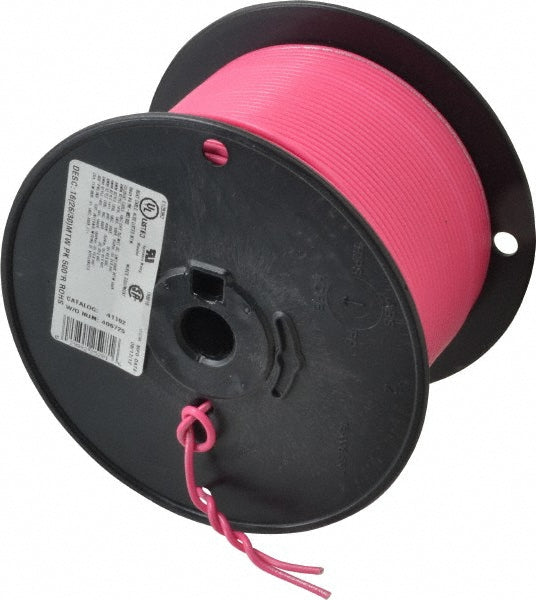 Southwire 411020511 Machine Tool Wire: 16 AWG, Pink, 500' Long, Polyvinylchloride, 0.12" OD