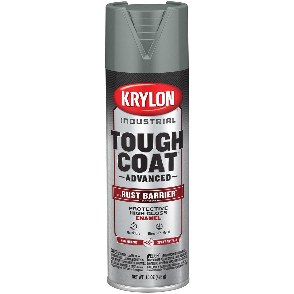 Krylon K00879008 Industrial Tough Coat Advanced with Rust Barrier Technology, Gloss, Dark Machinery Gray, 15 oz