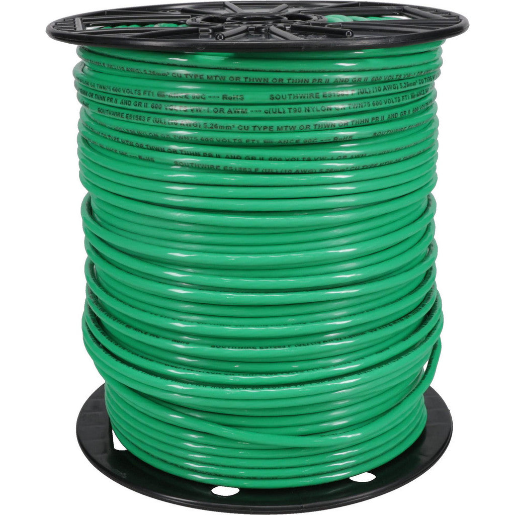 Southwire 22977301 Building Wire: THHN, 10.000 AWG, Nylon, Stranded Core, 500.00' Long