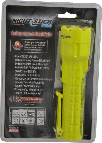 Nightstick XPP-5422G Handheld Flashlight: LED, 80 Lumens, 14.5 hr Max Run Time, AA Battery (Not Included)