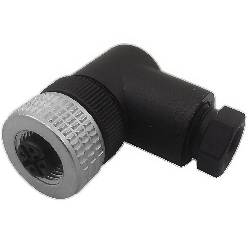 Telemecanique Sensors XZCC12FCM40B 3 Amp, M12 4 Pin Elbowed Female Field Attachable Connector Sensor and Receptacle