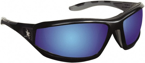MCR Safety RP218B Safety Glasses: Scratch-Resistant, Polycarbonate, Blue Mirror Lenses, Full-Framed