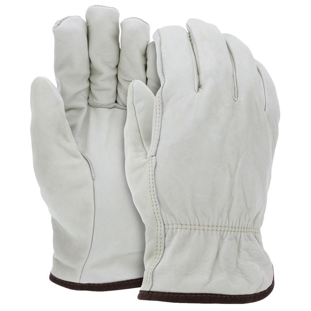 MCR Safety 3255L Work Gloves: Memphis 3255, Size Large, Cowhide Leather Lined, Cowhide Leather, General Purpose