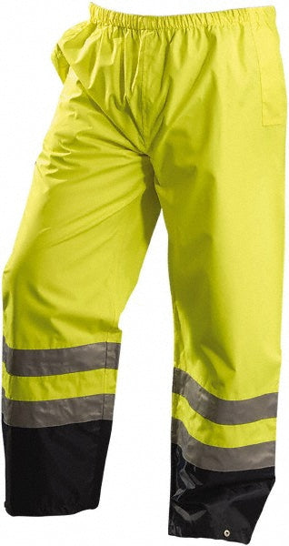 OccuNomix LUX-TENR-Y2X Rain Pants: Polyester, High-Visibility Yellow, 2X-Large