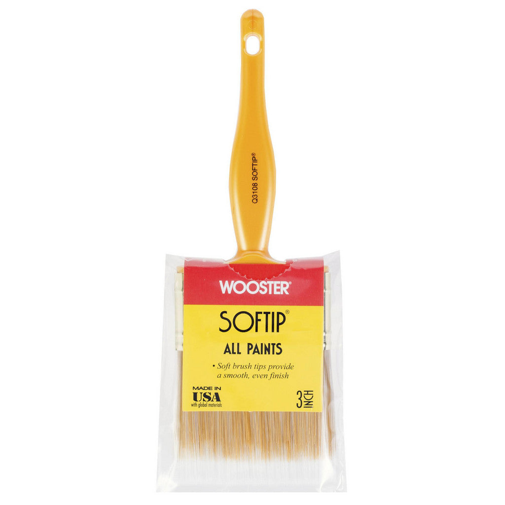 Wooster Brush Q3108-3 Paint Brush: 3" Wide, Synthetic, Synthetic Bristle (Pack of 12)
