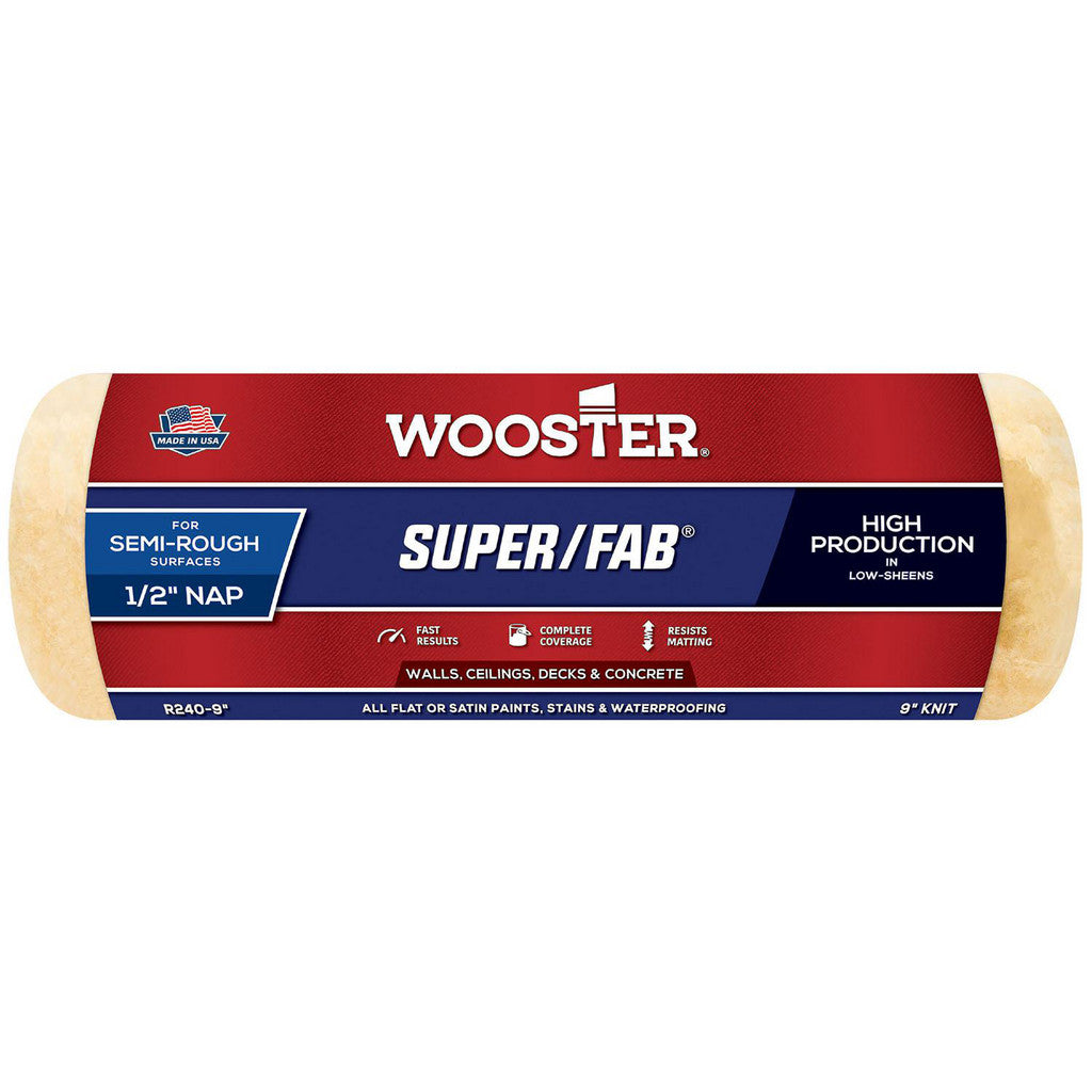 Wooster Brush R240-9 Paint Roller Cover: 1/2" Nap, 9" Wide (Pack of 12)