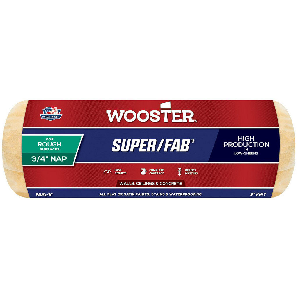 Wooster Brush R241-9 Paint Roller Cover: 3/4" Nap, 9" Wide