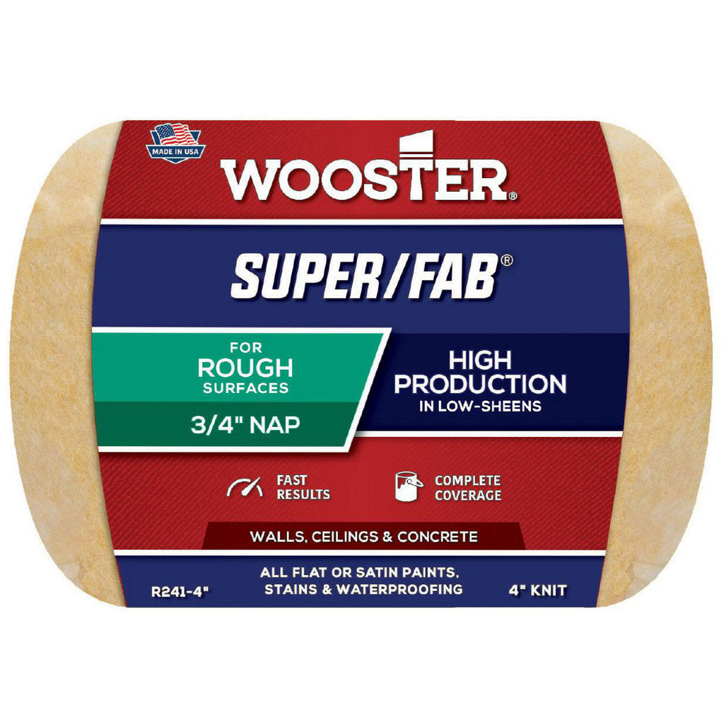 Wooster Brush R241-4 Paint Roller Cover: 3/4" Nap, 4" Wide (Pack of 4)