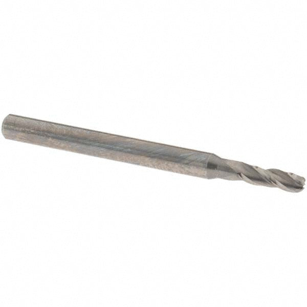OSG 403-0938-BN Ball End Mill: 3/32" Dia, 5/16" LOC, 3 Flute, Solid Carbide