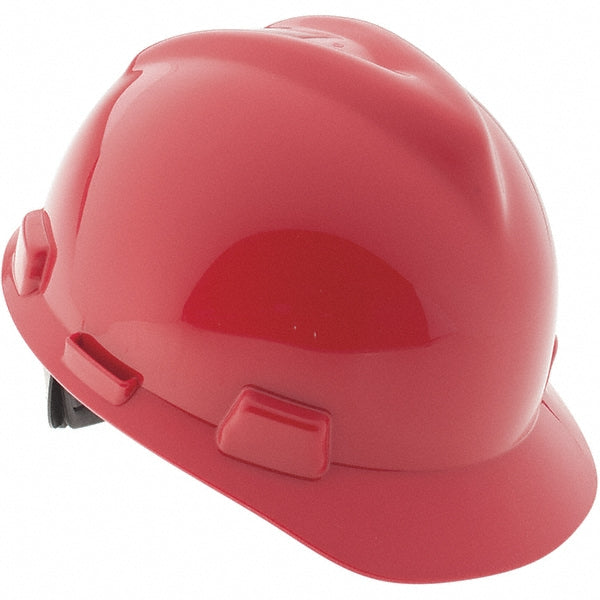 MSA 475363 Hard Hat: Impact Resistant, V-Gard Slotted Cap, Type 1, Class E