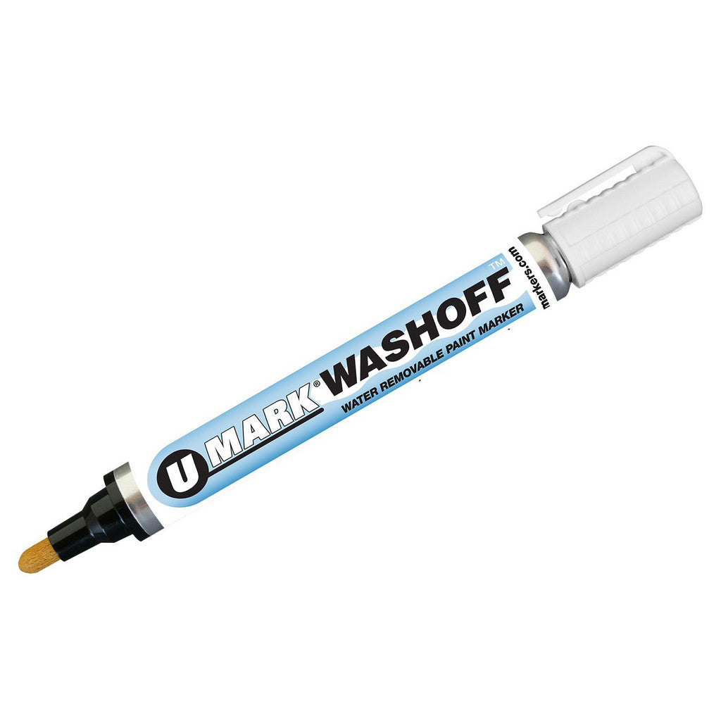 U-Mark 10455 Liquid Paint Marker: White, Alcohol Base & Xylene-Free, Bullet & Chisel Tip