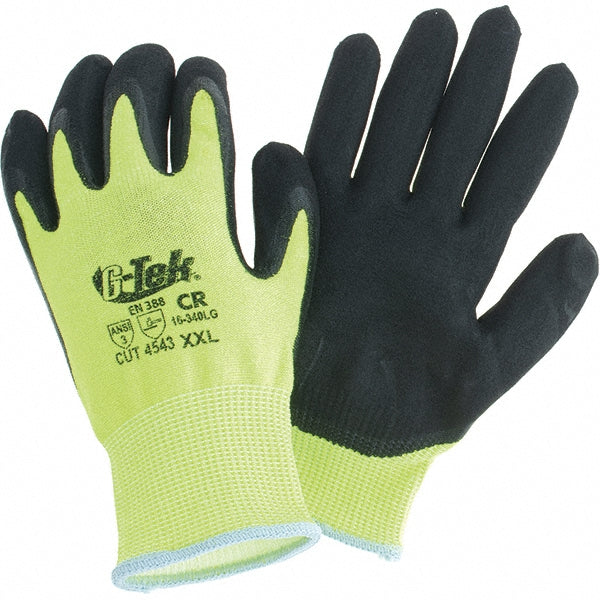 PIP 16-340LG/XXL Cut, Puncture & Abrasion-Resistant Gloves: G-Tek 16-340LG, ANSI Cut A3, ANSI Puncture 4, Nitrile, PolyKor