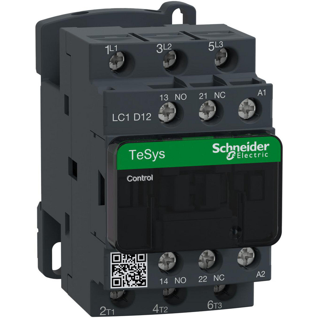 Schneider Electric LC1D12G7 IEC Contactor: 3 Poles, NC & NO