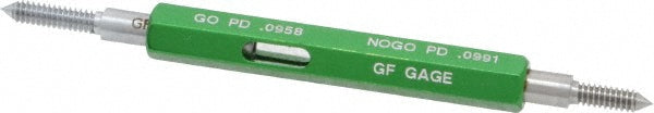 GF Gage W0112402BS Plug Thread Gage: #4-40 Thread, 2B Class, Double End, Go & No Go