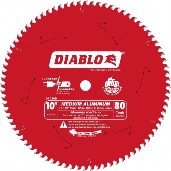 DIABLO D10100N Wet & Dry Cut Saw Blade: 10" Dia, 5/8" Arbor Hole, 100 Teeth