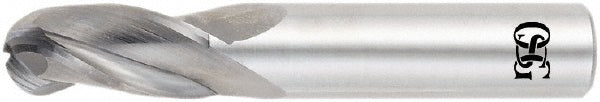 OSG 403-0625-BN11 Ball End Mill: 1/16" Dia, 3/16" LOC, 3 Flute, Solid Carbide