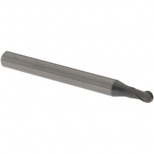 OSG 3124100 Ball End Mill: 4.00 mm Dia, 3.20 mm LOC, 2 Flute, Solid Carbide