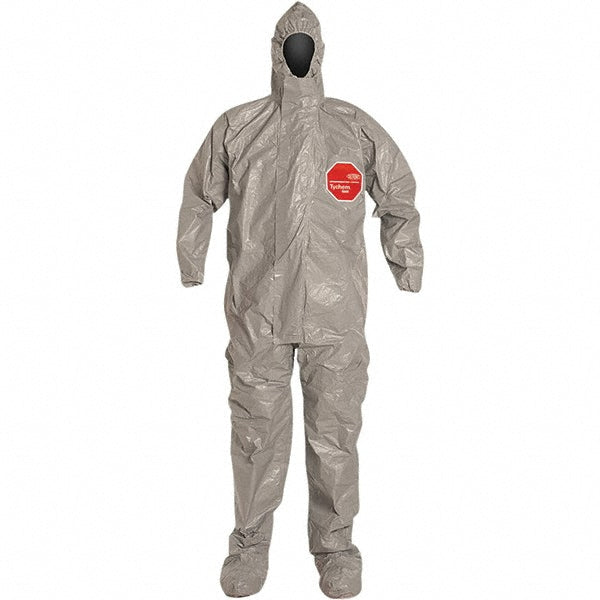 Dupont TF169TGY2X000600 Disposable Coveralls: Size 2X-Large, Cotton, Zipper Closure
