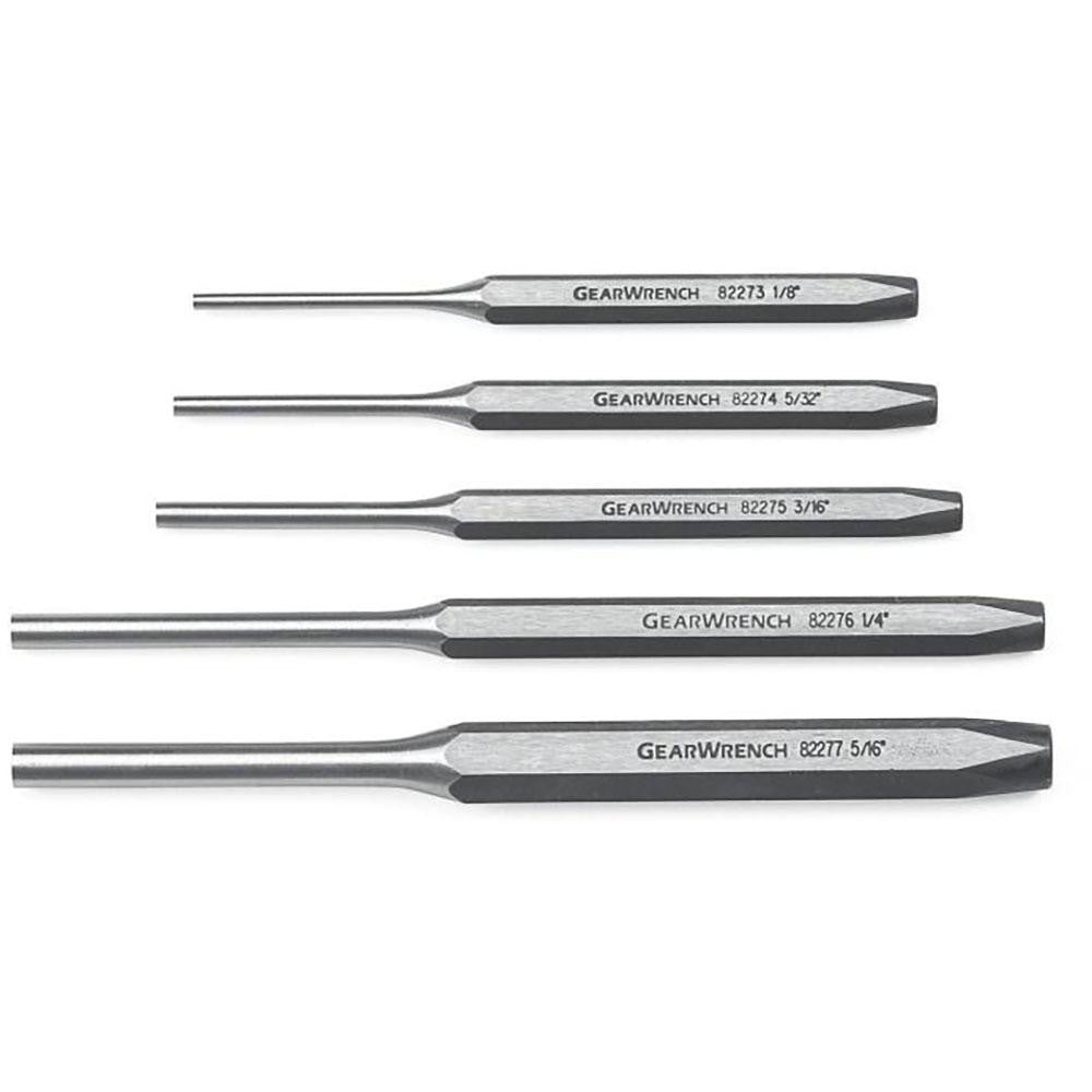 GEARWRENCH 82309 Pin Punch Set: 5 Pc, 0.125 to 0.3125"