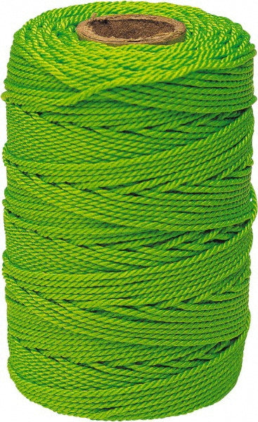 Irwin 2034408 Braided Twine: #18 Twine Dia, Nylon, Fluorescent Green
