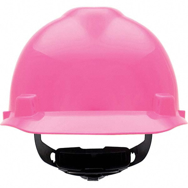MSA 10155230 Hard Hat: Impact Resistant, V-Gard Slotted Cap, Type 1, Class E, 4-Point Suspension