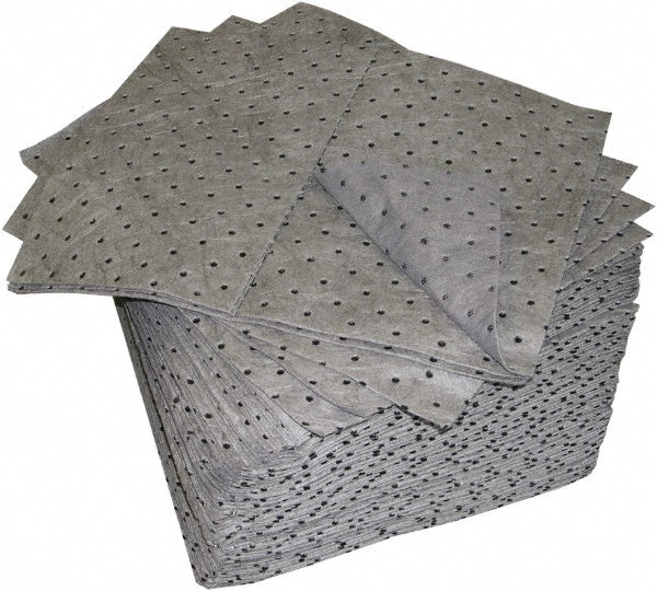 Oil-Dri L91001 Sorbent Pad: For Universal Use, 15" x 19", 20 gal, Gray
