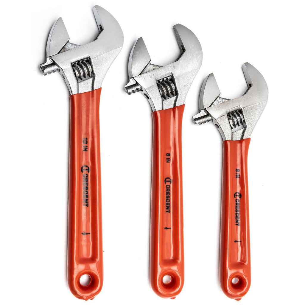 Crescent AC26810CV Adjustable Wrench: 3 Pc, 15/16 to 1-5/16" 24 to 34 mm Wrench, Inch & Metric