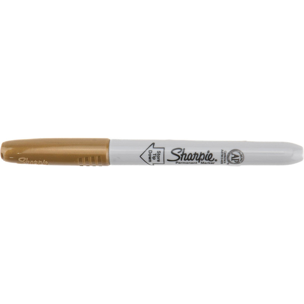 Sharpie 1823889 Permanent Marker: Metallic Gold, AP Non-Toxic, Fine Tip