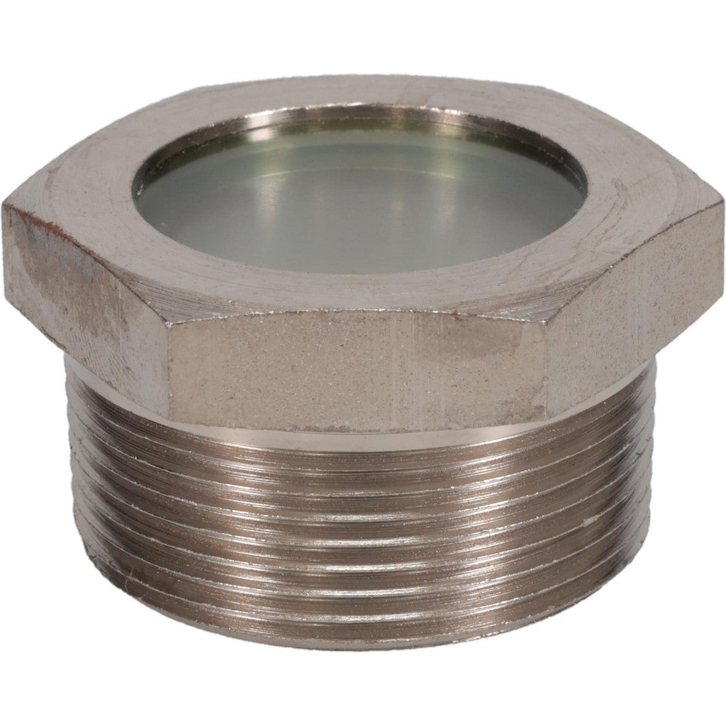 LDI Industries LSP51-08 1-7/16" Sight Diam, 1-1/2" Thread, 1.22" OAL, High Pressure Fused Pipe Thread, Open View Sight Glass & Flow Sight