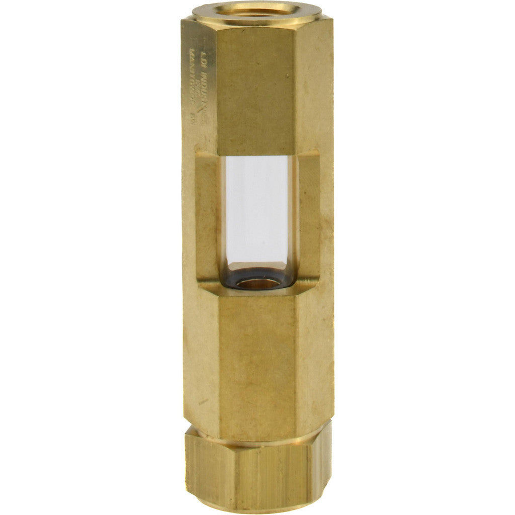 LDI Industries F154 1/2" Thread, 4-5/8" OAL, Inline Sight Glass & Flow Sight