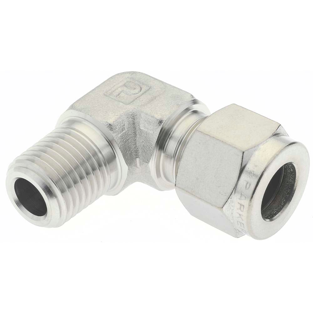 Parker 6MSEL4N-316 Compression Tube Male Elbow: 1/4-18" Thread, Compression x MNPT