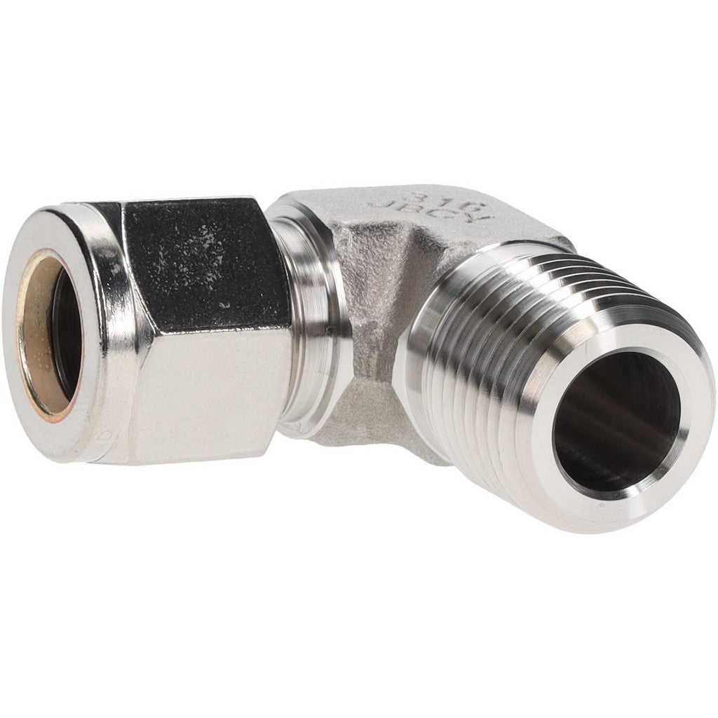 Parker 8MSEL8N-316 Compression Tube Male Elbow: 1/2-14" Thread, Compression x MNPT