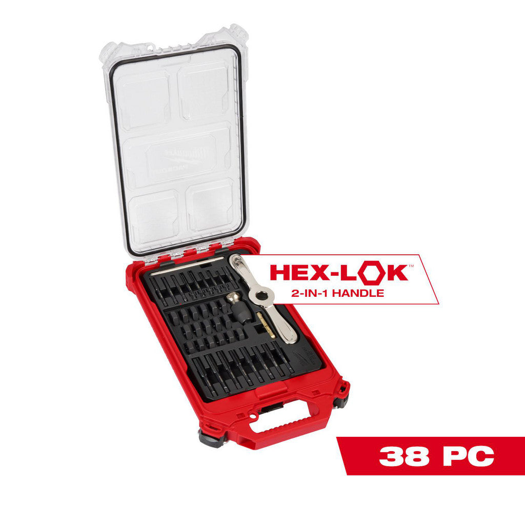 Milwaukee Tool 49-22-5603 38 Pc. Metric Tap & Die PACKOUT Set with HEX-LOK 2-in-1 Handle