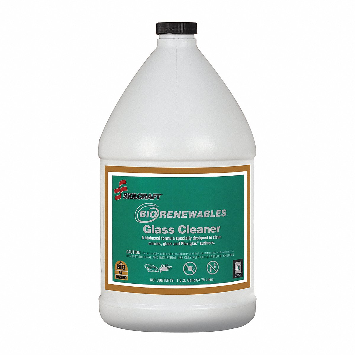 AbilityOne - SKILCRAFT-Spartan BioRenewables Glass Cleaner - 1 gal Containers, Concentrate 7930-01-555-3384