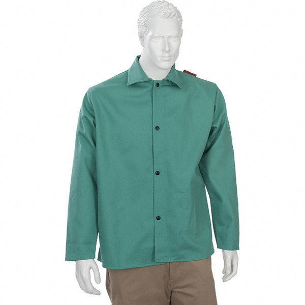 TILLMAN 6230XL Flame Resistant/Retardant & Welding Jacket: Size X-Large, Cotton, Snaps Closure