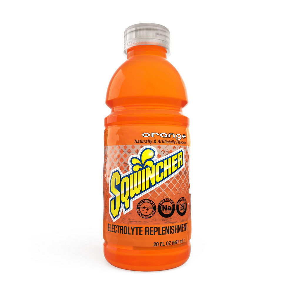 Sqwincher Sports Drink: 20 oz Bottle, Orange, Ready-to-Drink, Yields 20.00 oz - 159030534