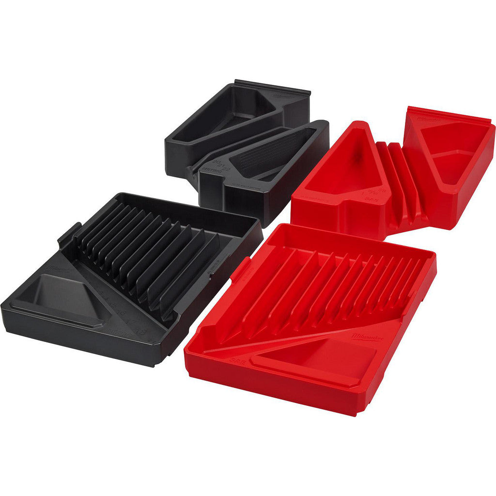 Milwaukee Tool 48-22-9485T 30 Pc. Metric & SAE Combination Wrench Trays, Red/Black