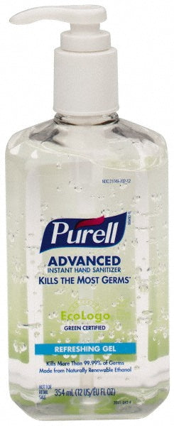 PURELL Advanced Hand Sanitizer Green Certified Refreshing Gel, Fragrance-Free, 12 fl oz pump bottle - 3691-12