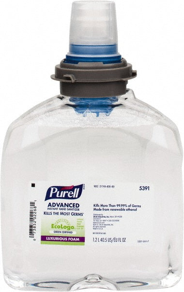 PURELL 5391-02 Hand Sanitizer: Foam, 1200 mL, Dispenser Refill