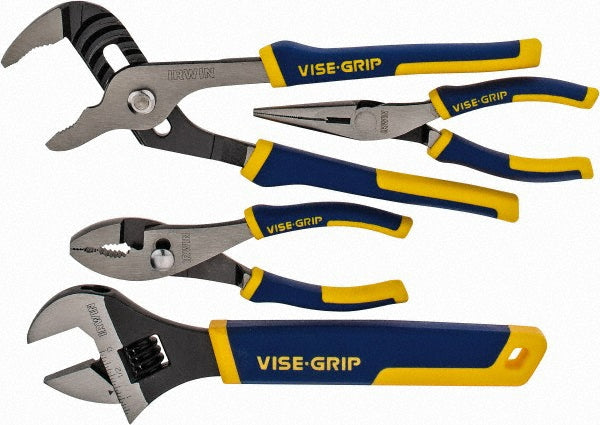 Irwin 2078705 4 Pc VISE-GRIP ProPlier Set: Long Nose, Slip Joint, Adjustable Wrench & Groove Joint