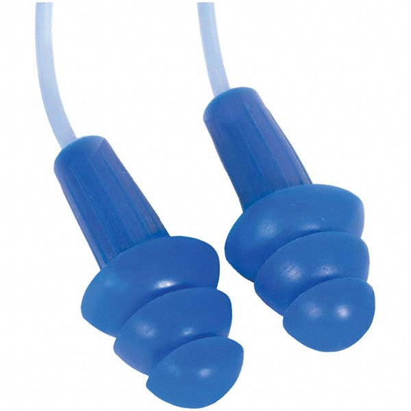 Jackson Safety 13822 Earplugs: 26 dB, Rubber, Flanged, Push-In, Corded, Metal-Detectable