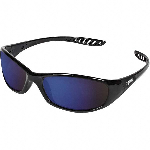 KleenGuard 20543 Safety Glasses: Scratch-Resistant, Polycarbonate, Blue Mirror Lenses, Full-Framed