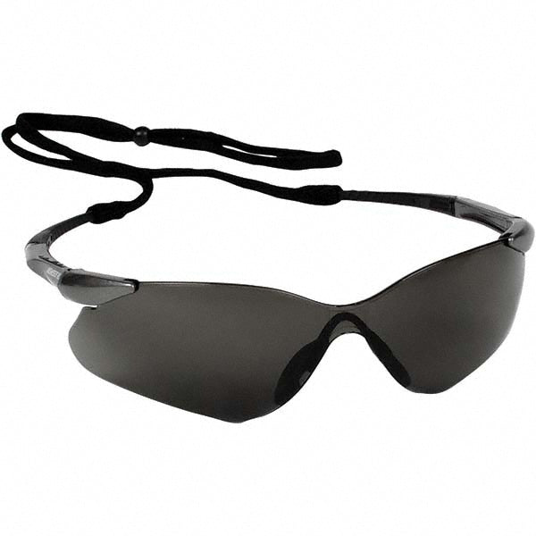 KleenGuard 25704 Safety Glasses: Scratch-Resistant, Polycarbonate, Smoke Lenses, Frameless