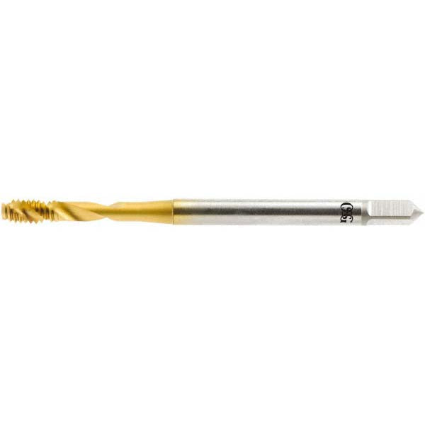 OSG 1645056185 Spiral Flute Tap: 5/16-18 UNC, 3 Flutes, Modified Bottoming, 2B Class of Fit, Vanadium High Speed Steel, TIN Coated