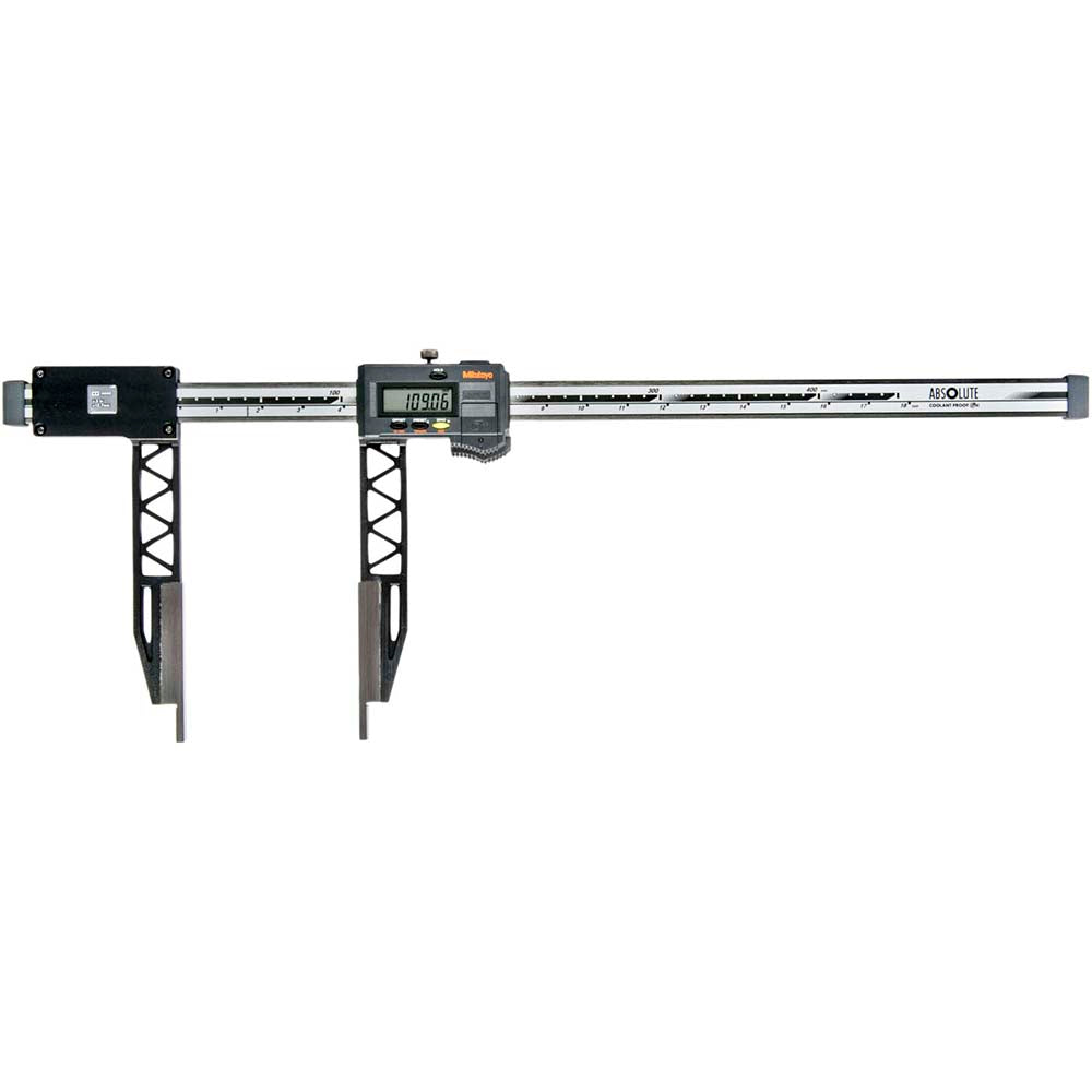 Mitutoyo 552-160-10 Electronic Caliper: 450.00 mm/18", ±0.0100 mm/±0.0005" Resolution, ±0.06 mm/±0.0025" Accuracy, Data Output, Carbon Fiber Reinforced Plastic Jaws