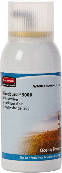 Rubbermaid FG4012581 Microburst 3000 Aerosol Air Freshener Refill, Ocean Breeze Automatic Odor Control System