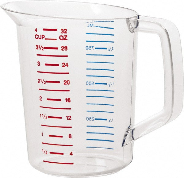Rubbermaid FG321600CLR 1 Quart Polycarbonate Measuring Cup (Pack of 6)